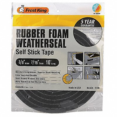FROST KING R738A H3684 Sponge Rubber Foam Tape 3/8In.x10 ft.