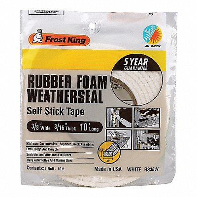 FROST KING R338WH H3681 Sponge Rubber Foam Tape 3/8In.x10 ft.