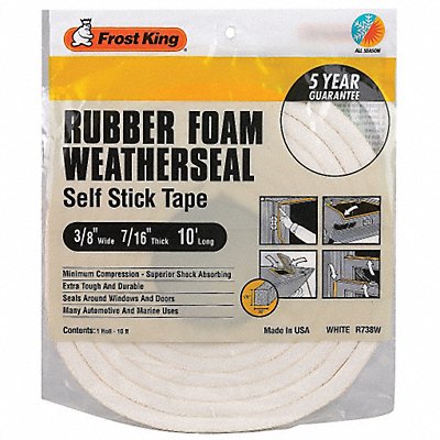 FROST KING R738WHA H3684 Spnge Rubber Foam Tape 3/8In.x10 ft.