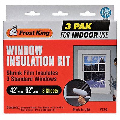 FROST KING V733H Shrink/Seal Window Kit 42 W 62 L Tape