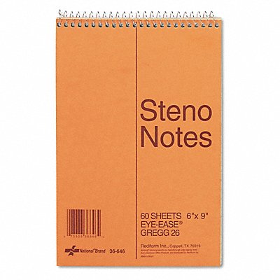 NATIONAL 36646 Steno Pad Gregg 6 x 9 Green