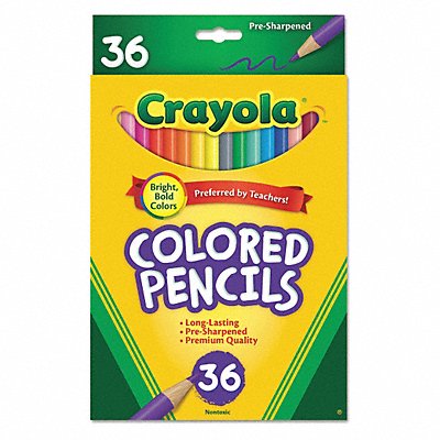 CRAYOLA 684036 Color Pencil Long Barrel Assorted PK36