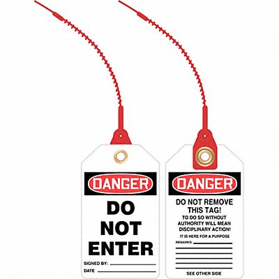 ACCUFORM TAK609 Loop n Lock Danger Tag 5 7/8in H PK10