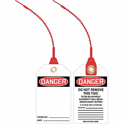 ACCUFORM TAK615 Loop n Lock Danger Tag 5 7/8in H PK10