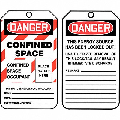 ACCUFORM TCS318CTP Safety Tag 5 3/4in H 3 1/4in W PK25