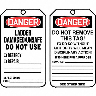 ACCUFORM MDT182CTP Safety Tag 5 3/4in H 3 1/4in W PK25
