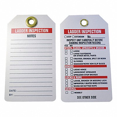 GRAINGER 43Z340 Inspection Tag 5-3/4 x 3-1/4 PK25