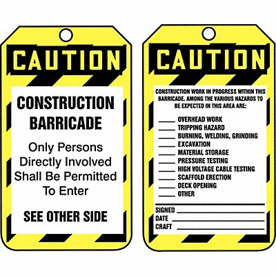 ACCUFORM TAB103PTP Sfty Tag 5 3/4in H 3 1/4in W Plastic PK25