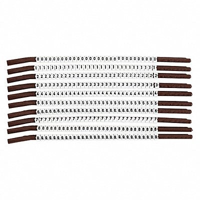BRADY SCNC15 Clip Sleeve Wire Mrkrs 0-9 Blk/Wht PK10