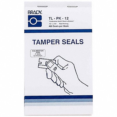 BRADY SPC ABSORBENTS TLPK12 Tamper Seals 0.75x0.375 Red/White
