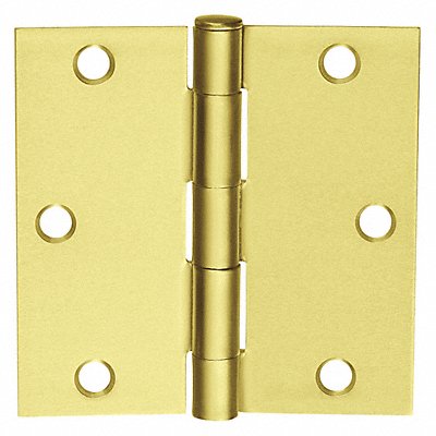 MCKINNEY 3 3 14004 Butt Hinge Screw-On Satin Brass