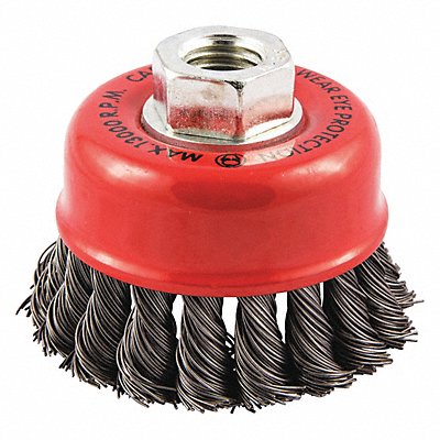 GRAINGER 66254442952 Cup Brush Wire 0.020 Dia Carbon Steel