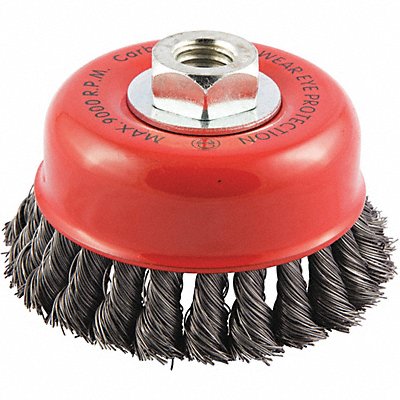 GRAINGER 66254443302 Cup Brush Wire 0.014 Dia Carbon Steel