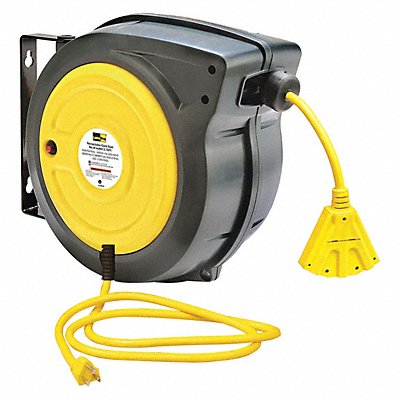 LUMAPRO 443P48 Cord Reel 50ft 14 AWG Connector 125VAC