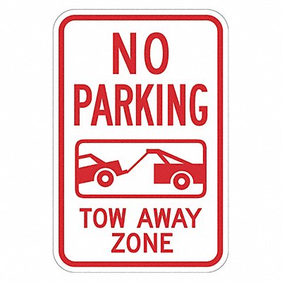 LYLE T13054EG12x18 Tow Zone No Parking Sign 18 x 12