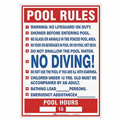 CONDOR 444M42 Safety Sign 28 in x 20 in Polyethylene