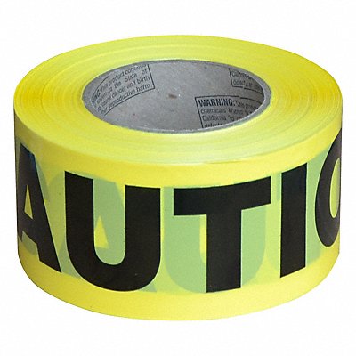 GRAINGER Y175M31000C12 Barricade Tape Yellow 1 000 ft L 3 in