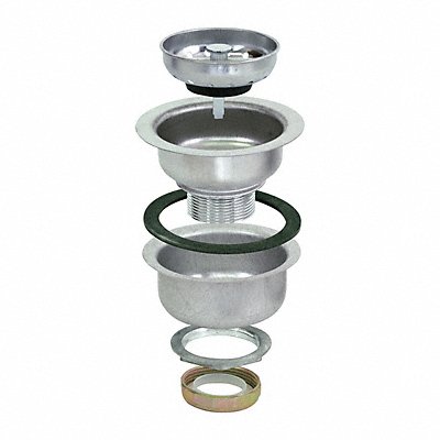 GRAINGER 30017 Sink Drain 4 1/2 in Dia SS