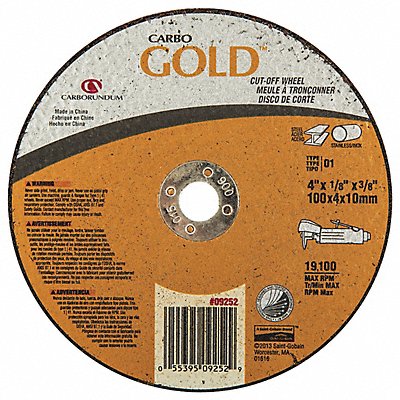 GRAINGER 66252850571 Abrasive Cut Off Wheel 4 dia.