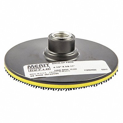 GRAINGER 5539562718 Hook & Loop Disc Backup Pad 4 1/2 in Dia