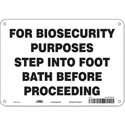 CONDOR 447V44 Biohazard Sign 7 in x 10 in Aluminum
