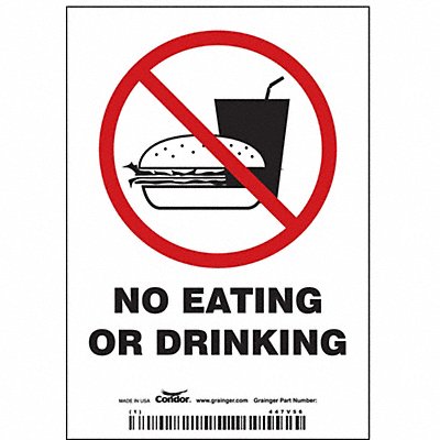 CONDOR 447V56 Safety Sign 5 in x 3 1/2 in Vinyl PK25