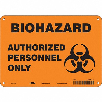 CONDOR 447V70 Biohazard Sign 7 in x 10 in Aluminum