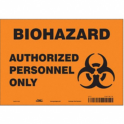 CONDOR 447V74 Safety Sign 7 inx10 in Vinyl