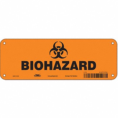 CONDOR 447V76 Safety Sign 3 1/2 in x 10 in Aluminum