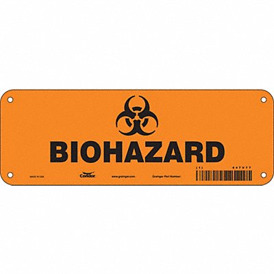 CONDOR 447V77 Safety Sign 3.5x10in Polyethylene