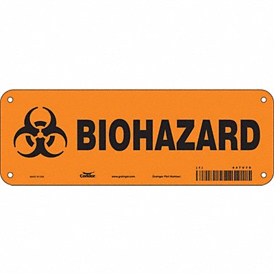 CONDOR 447V79 Safety Sign 3 1/2 in x 10 in Aluminum