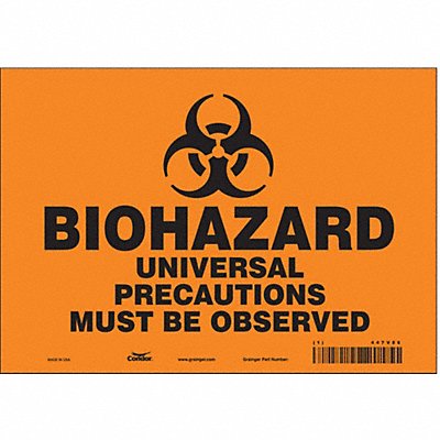 CONDOR 447V86 Safety Sign 7 inx10 in Vinyl