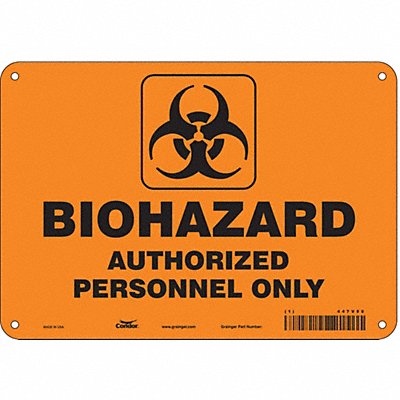 CONDOR 447V90 Safety Sign 7 inx10 in Polyethylene