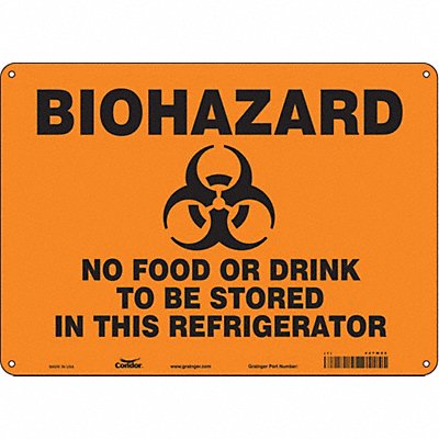 CONDOR 447W02 Safety Sign 10 in x 14 in Aluminum