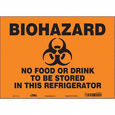 CONDOR 447W06 Safety Sign 10 inx14 in Vinyl