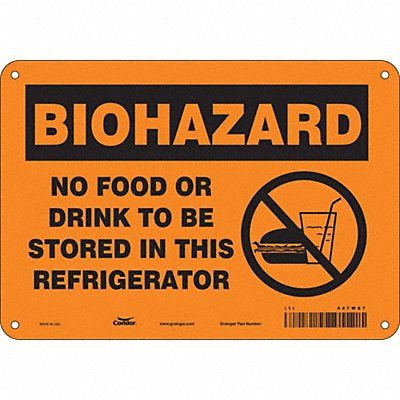 CONDOR 447W07 Safety Sign 7 in x 10 in Aluminum