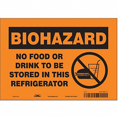 CONDOR 447W11 Safety Sign 7 inx10 in Vinyl