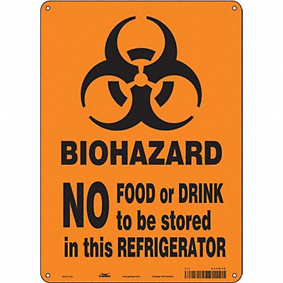 CONDOR 447W16 Safety Sign 14 in x 10 in Polyethylene