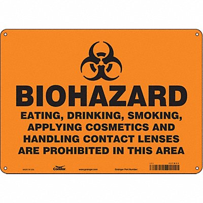 CONDOR 447W24 Safety Sign 10 inx14 in Aluminum