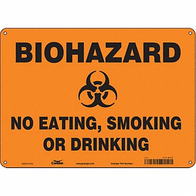 CONDOR 447W30 Safety Sign 10 in x 14 in Aluminum