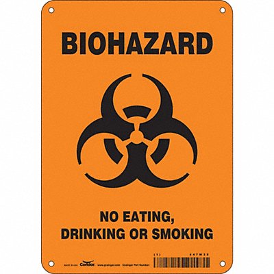 CONDOR 447W35 Safety Sign 10 in x 7 in Aluminum