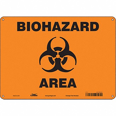 CONDOR 447W45 Safety Sign 10 inx14 in Polyethylene