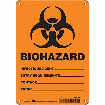 CONDOR 447W48 Safety Sign 10 in x 7 in Aluminum