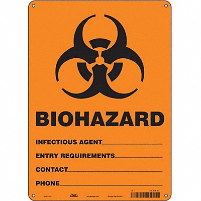 CONDOR 447W51 Safety Sign 14 in x 10 in Polyethylene