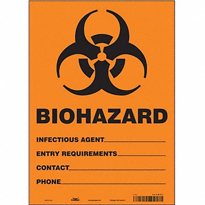 CONDOR 447W53 Safety Sign 14 inx10 in Vinyl