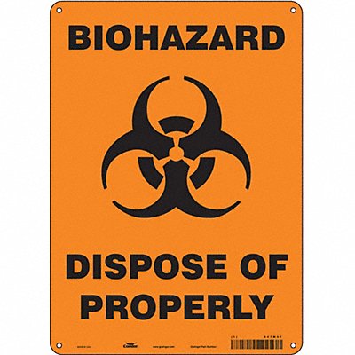 CONDOR 447W57 Safety Sign 14 in x 10 in Polyethylene