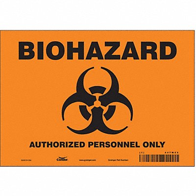 CONDOR 447W65 Safety Sign 7 inx10 in Vinyl