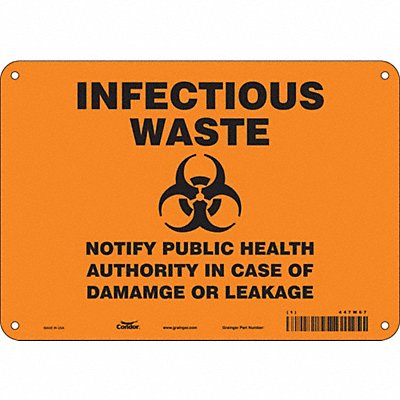 CONDOR 447W67 Safety Sign 7 in x 10 in Aluminum