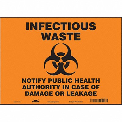 CONDOR 447W72 Safety Sign 10 in x 14 in Vinyl