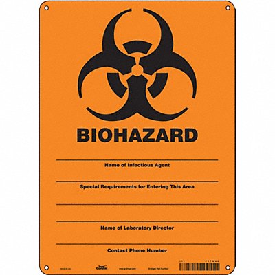 CONDOR 447W86 Safety Sign 14 in x 10 in Polyethylene